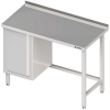 Stół przyścienny z szafką (L),bez półki 800-1900x700x850 mm