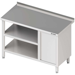 Stół przyścienny z szafką (P),i 2-ma półkami 800x600x850 mm