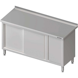 Stół przyścienny z szafką (P),drzwi suwane 1200-1900x600x850 mm