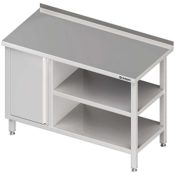 Stół przyścienny z szafką (L),i 2-ma półkami 800-1900x700x850 mm